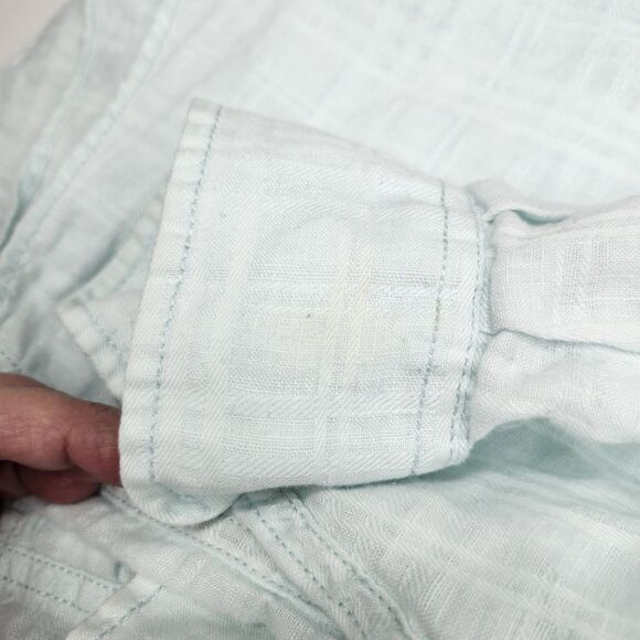 Caribbean Linen Blend Button Up Shirt Mens 3XB Mint Green Keep Cool Coastal - Picture 8 of 11